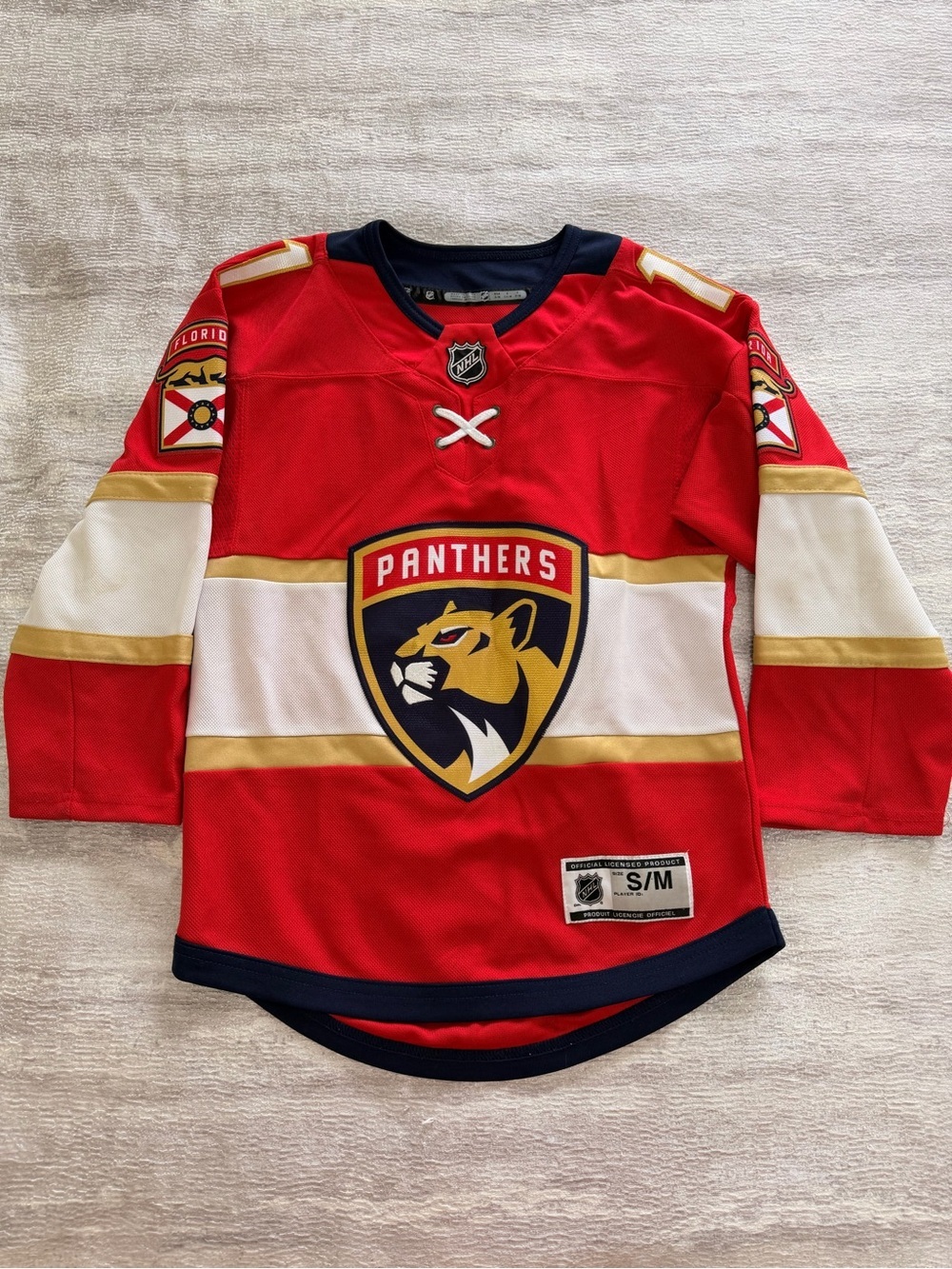 Florida Panthers Kids Red NHL Hockey Jersey Size S/M HUBERDEAU